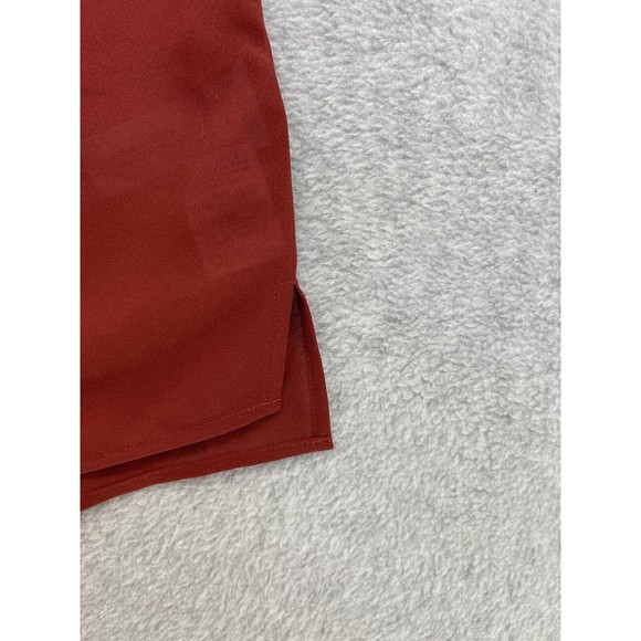 J.Crew Women's Keyhole Burnt Orange Cap Sleeve Blouse Pleated Size 00 - Picture 5 of 12